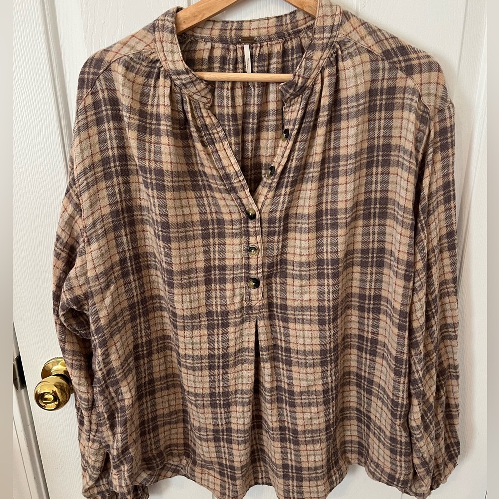 Plaid Free People Top